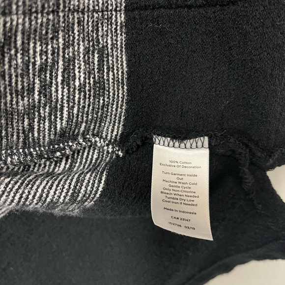 Talbots Open Front Cardigan in Black, Gray, and White Cotton ColorBlock Women L - Picture 7 of 9